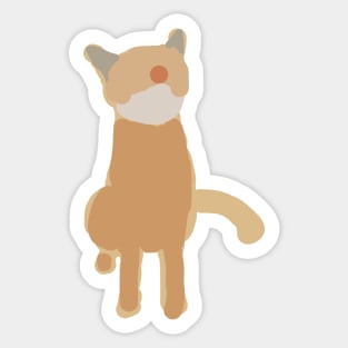 Minimal Abstract Gold Cat Sticker